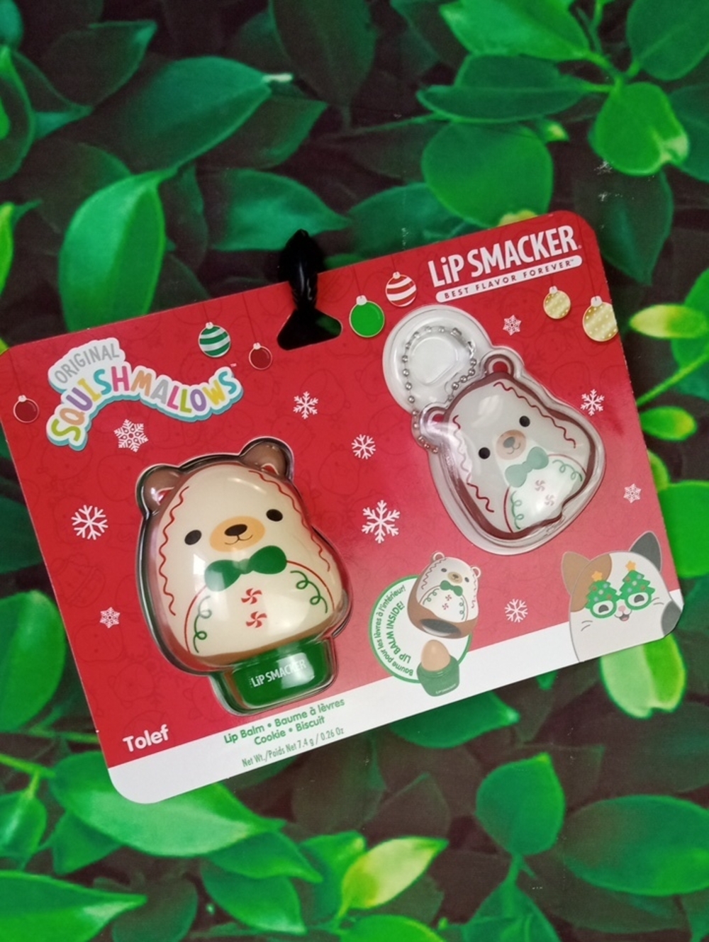 🎁 Squishmallows Holiday Bear Lip Balm & Keychain Set